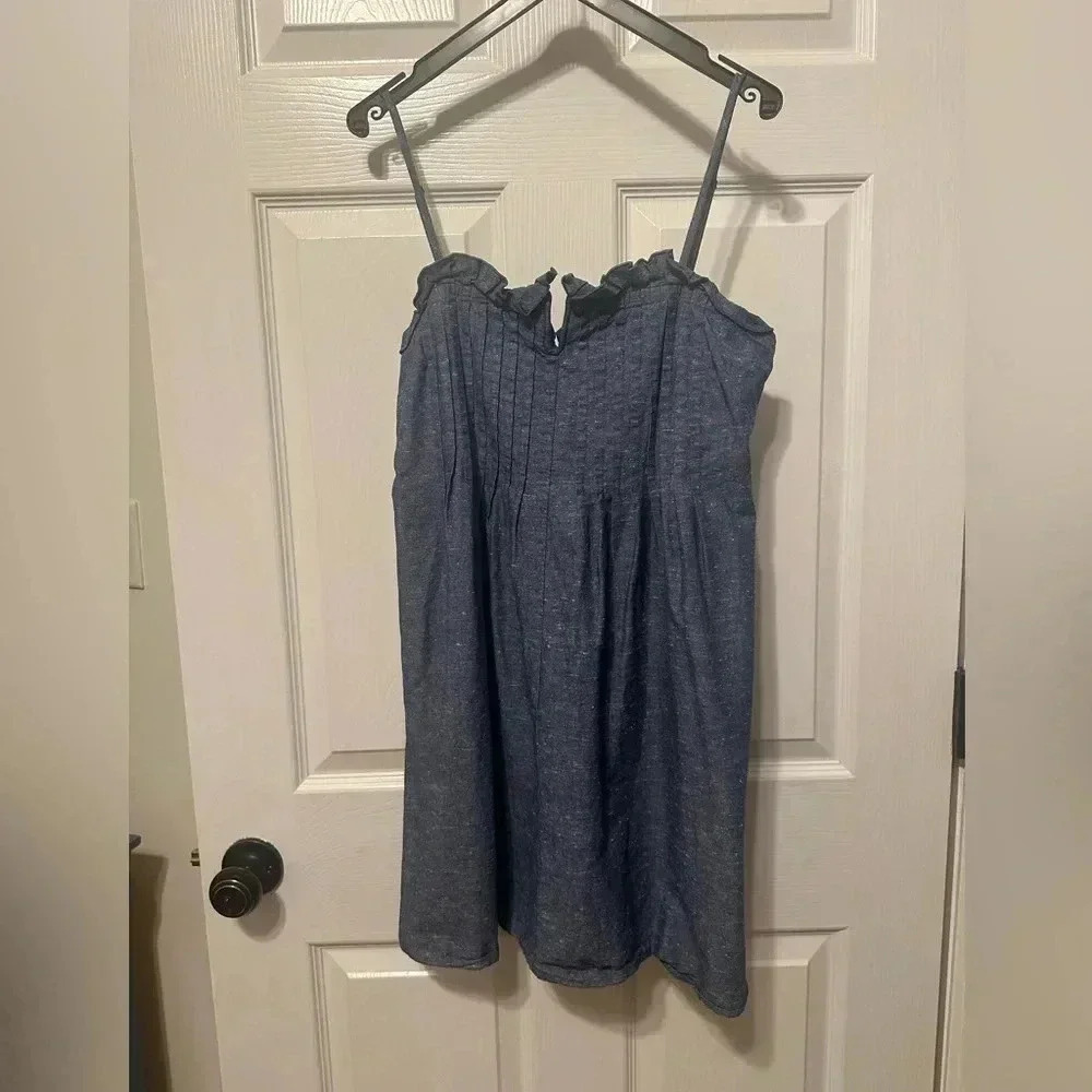 Madewell Chambray Pintuck Mini Dress Size 4